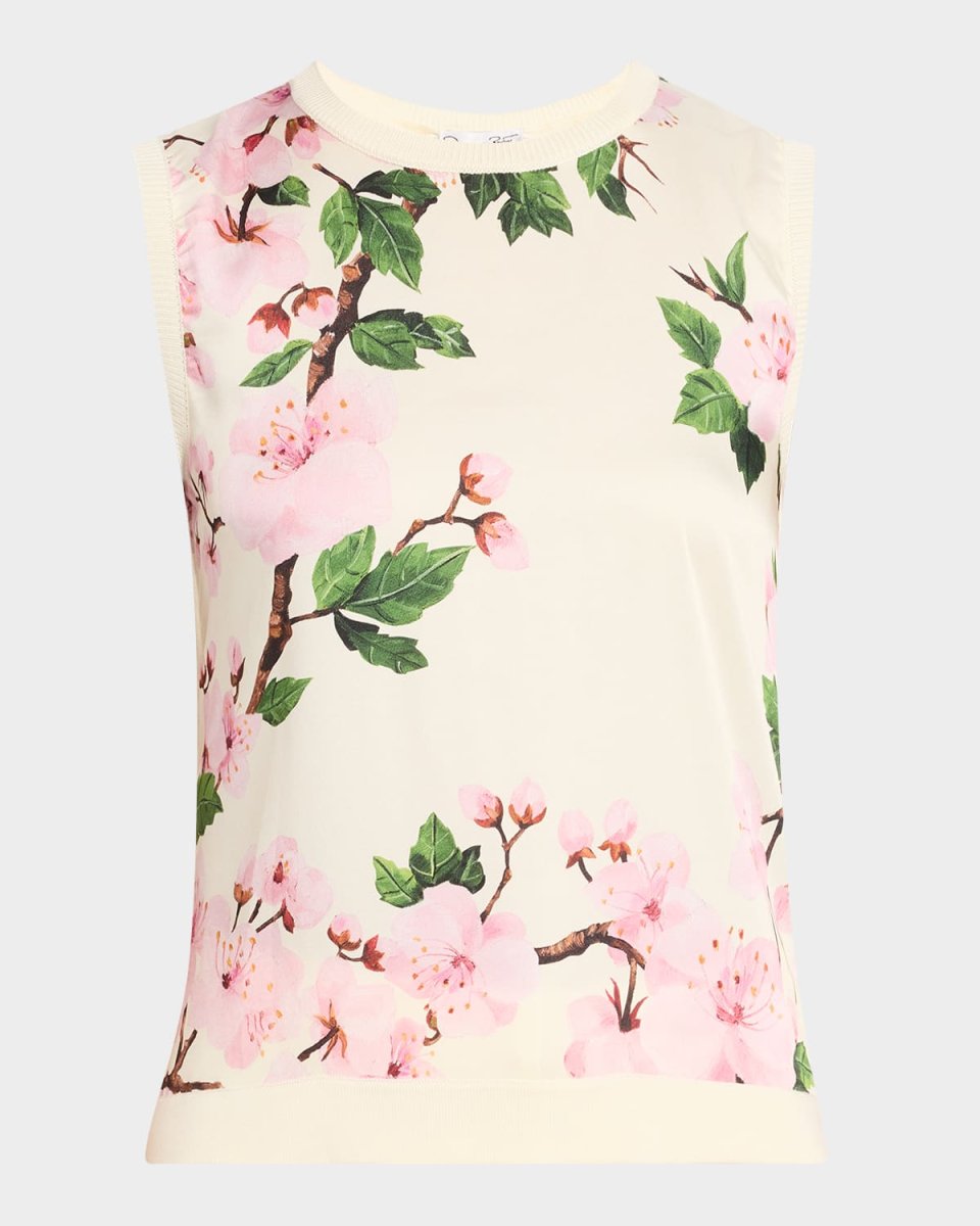 Cherry Blossom Silk Insert Tank Top